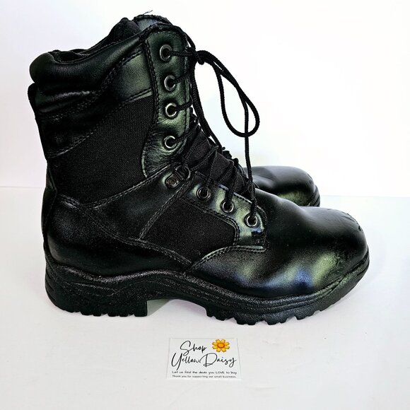Brahma Mens Swat Tactical Black Combat‎ Boots Comp Toe Size 10W Leather 《953》B - Picture 1 of 10